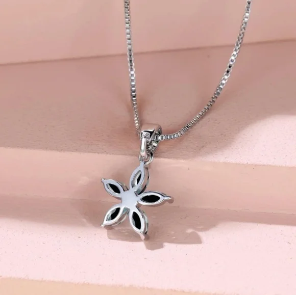 Onyx Flower Necklace - Picture 2 of 3